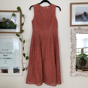 Coral lace forever 21 midi dress